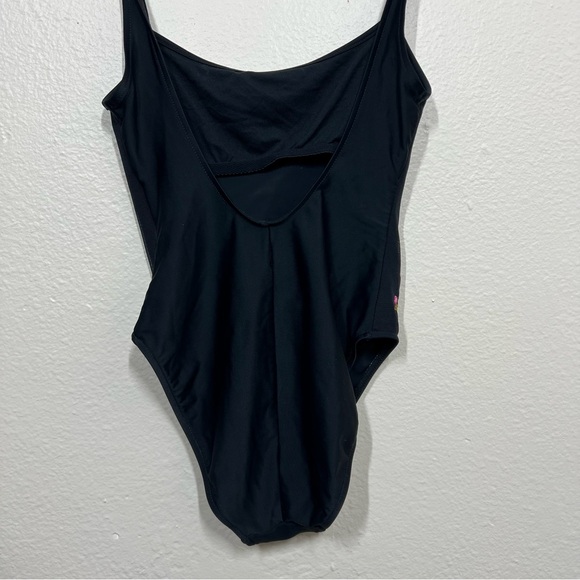 Oscar De La Renta Black Cherry Blossom Embroidered One Piece Swim - Picture 9 of 12